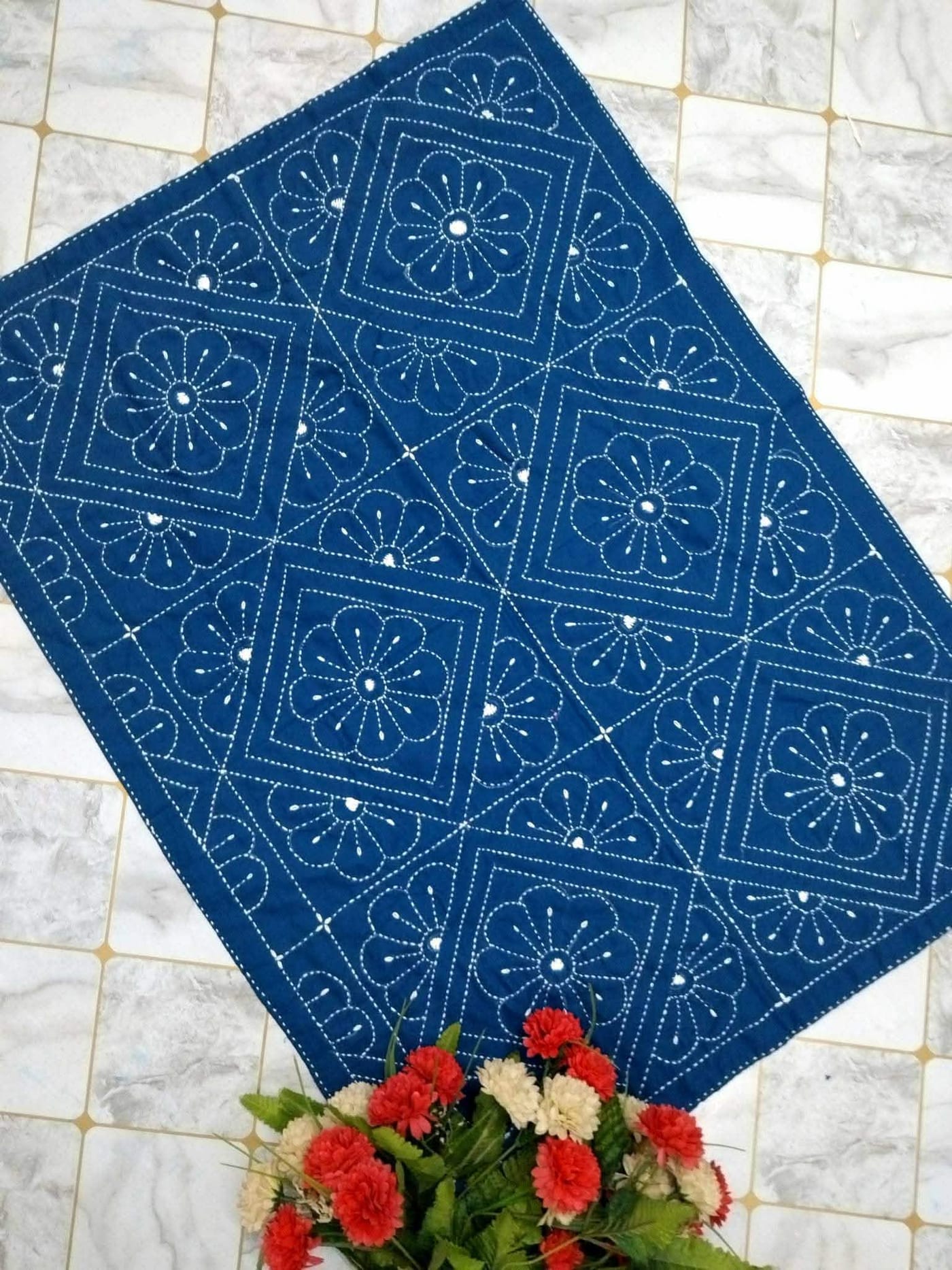 নীল বেবি নকশি কাঁথা